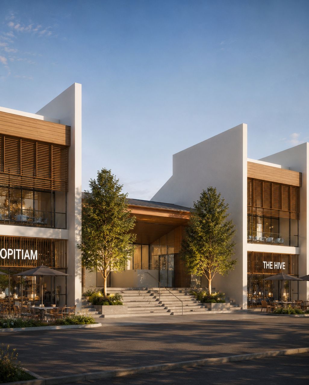 Entrance courtyard of the Aman Sierra lifestyle hub