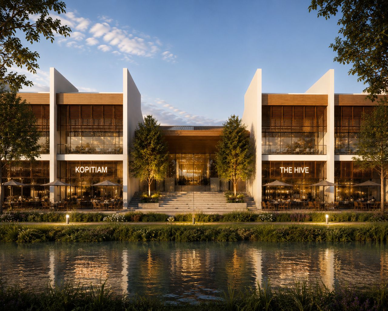 Alfresco dining terrace at the Aman Sierra lifestyle hub